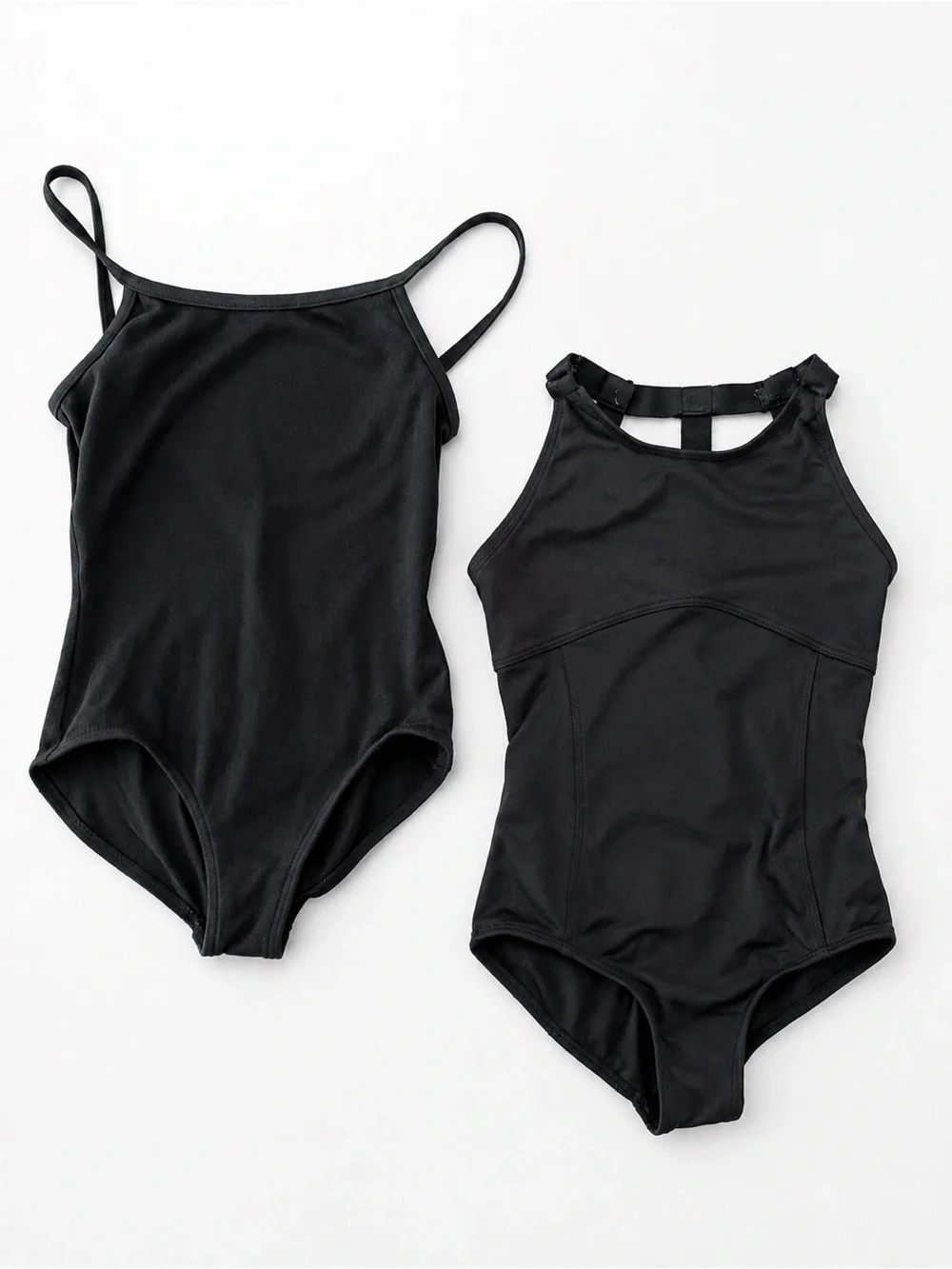 Girls Black Dance Leotards - Pair